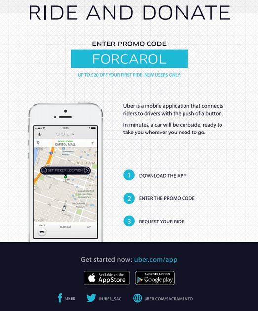 uber ride and donate