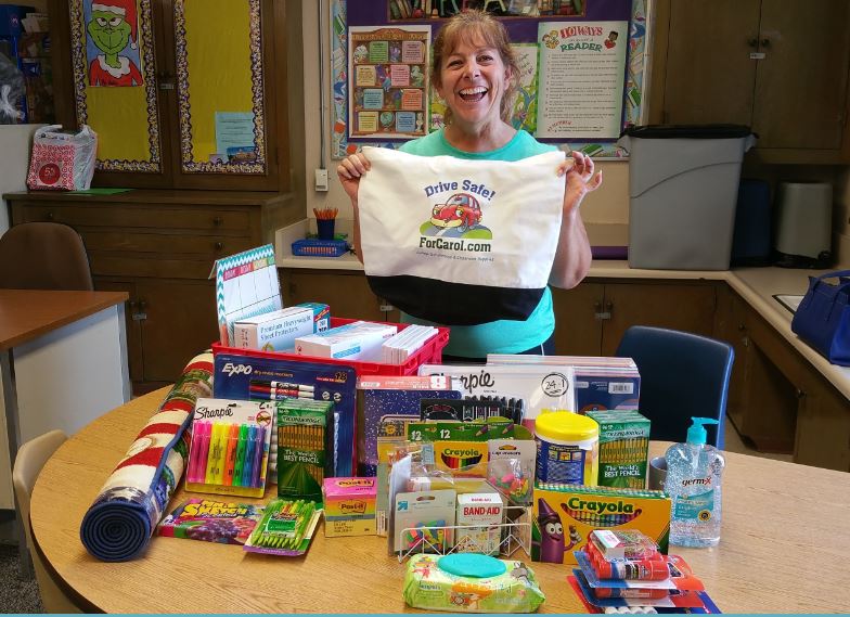 The Inman Family donated so many supplies. They said I could pick a lower income school teacher for one of their donations. Since I subbed in Ms. Somogyi's class many times.....I picked Central Elementary. 